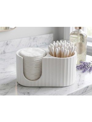Dns 3D Iki Bölmeli Makyaj Pamuğu ve Kulak Çubuğu Organizeri Banyo Düzenleyici