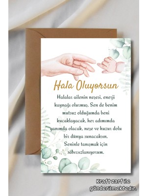 Metranya Hala Oluyorsun Müjde Kartı Hamilelik Hatıra Anı Kartı Bebek Hediyelik Yenidoğan Fotoğraf Çekim Kartı