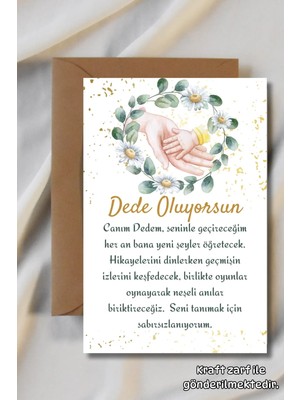 Metranya Dede Oluyorsun Müjde Kartı Hamilelik Hatıra Anı Kartı Bebek Hediyelik Yenidoğan Fotoğraf Çekim Kartı