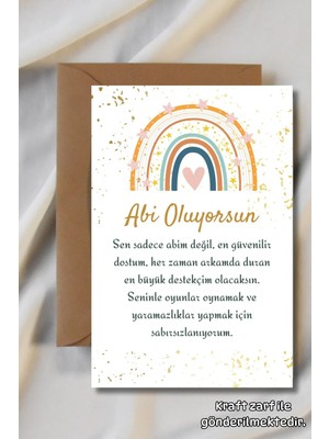 Metranya Abi Oluyorsun Müjde Kartı Hamilelik Hatıra Anı Kartı Bebek Hediyelik Yenidoğan Fotoğraf Çekim Kartı
