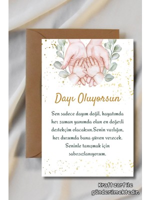 Metranya Dayı Oluyorsun Müjde Kartı Hamilelik Hatıra Anı Kartı Bebek Hediyelik Yenidoğan Fotoğraf Çekim Kartı