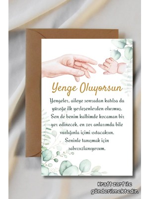 Metranya Yenge Oluyorsun Müjde Kartı Hamilelik Hatıra Anı Kartı Bebek Hediyelik Yenidoğan Fotoğraf Çekim Kart