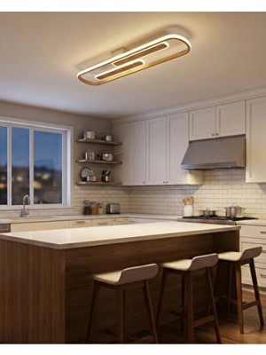 Empressco 60CM Meşe Renk Armatür, 3 Renk Led, Kumandasız, Modern ve Şık Tasarım