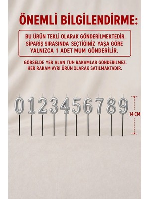 Bereketli Store Gümüş Rakam Mum | Doğum Günü ve Parti Pasta Mumu - 2 Yaş