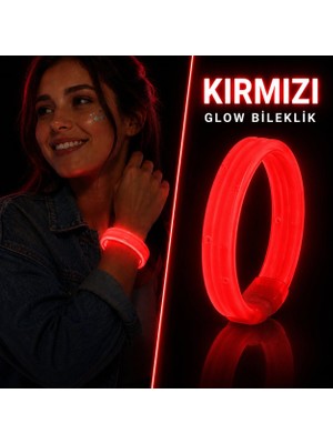 Go İthalat Kırmızı Kalın Glow Bileklik – Kırılarak Yanan Parti ve Festival Bilekliği (5615)