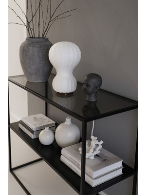 Empressco Şık Füme Cam ve Ahşap Köşe Konsolu, Modern Tasarım, 80 Cm, Zarif Ev Dekoru
