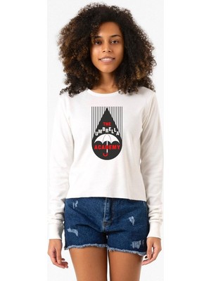 Tshirthane The Umbrella Academy Rain Logo Ekru Ekstra Uzunkol Sweatshirt