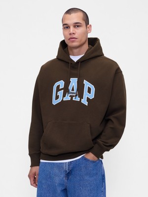 Gap Erkek Kahverengi Heavyweight Oversized Logo Sweatshirt