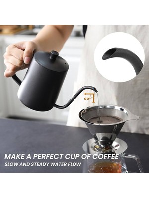 Empressco Mini Kettle 600 ml Siyah, Şık ve Pratik Demlik For Kahve Demleme