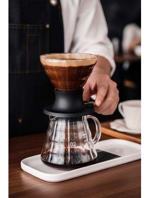 Empressco Ayarlı Cam Dripper 200 Ml, Profesyonel Filtreli Kahve Demleme Aracı