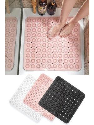 Kaydırmaz Duşakabin Banyo ve Duş Paspası Kare Masajlı 100 Adet Vantuzla Yapışır 54 x 54 cm BNYSTISGSTORE18