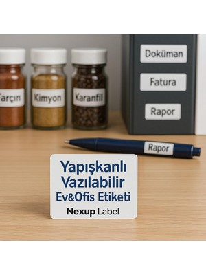 100X150 mm Beyaz Yapışkanlı Kalemle Yazılabilir Etiket, Sticker, Ev ve Ofis Organizasyonu, Düzenleyicisi - 250 Adet