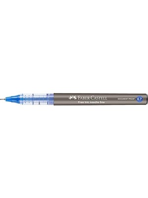 Free Ink Roller Kalem 0.7, Mavi, Silinmez Kalıcı Mürekkep, Iğne Uçlu, Akıcı Yazım, Mürekkep Göstergeli