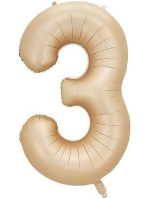 - 3 Rakamı Karamel Folyo Balon 34 Inch 86 cm