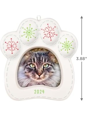 Keepsake Noel Süsleme 2024, Pretty Kitty 2024 Fotoğraf Çerçevesi, Porselen, Evcil Hayvan Hediyeleri