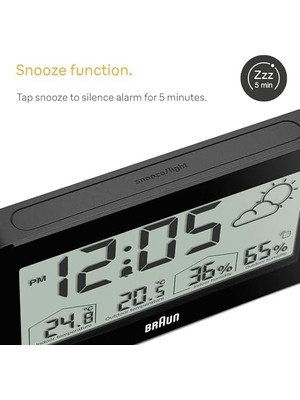 AyrStore Dijital Hava Istasyonu Saat Iç ve Dış Mekan Sıcaklık ve Nem, Tahmin, LCD Ekran, Hızlı Ayarlı, Crescendo Bip Alarmı, Siyah Model BC13BP.