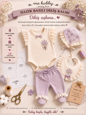 Me Hobby Sewing Love Mındy-Sapka-Badi-Patikli-Tkm Bebek Giysi Kalıbı