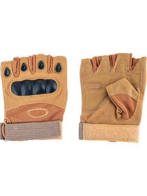 Parmaksız Kemik Taktikal Eldiven - Kum - 1108 L