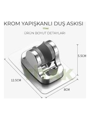Titak Krom Yapışkanlı Duş Askısı