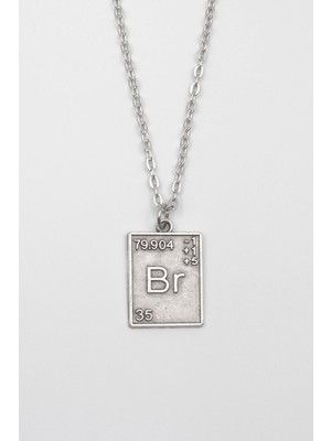 Alooya Breaking Bad Br Element Kolye - Düz Ezme İthal Zincirli Unisex Gümüş Kaplama - 60 cm
