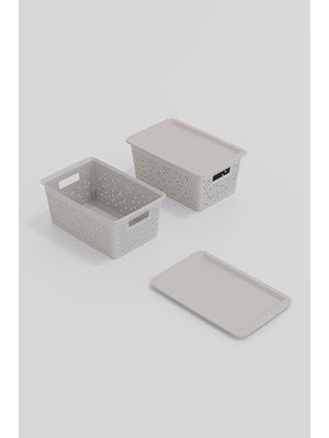 Seul Çok Amaçlı Kapaklı Saklama Kutusu - Şık ve Dekoratif Dolap Içi Organizer Düzenleyici (4 L / 12 L / 20 L Boy Seçenekli) 3 Renk (Beyaz, 4 Litre)