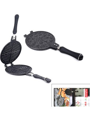 Go İthalat 20CM Granit Döküm Waffle Tava Bakalit Sap (5250)