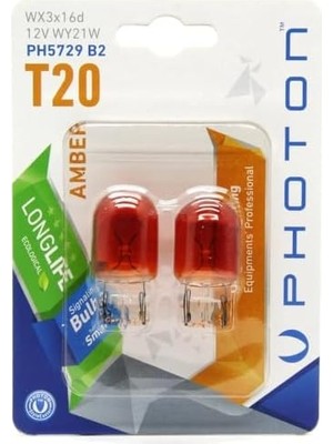 Ampul T20 WY21W 12V Amber 2'li Blister Pht PH5729 B2