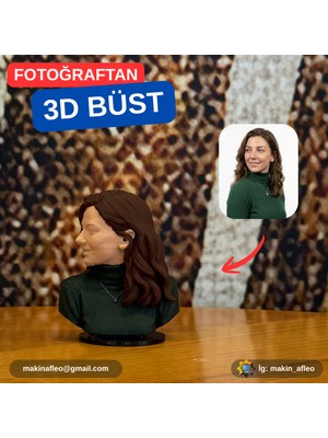 Makinafleo Kişiye Özel 3D Tek Kişi Büst Figür (10CM)
