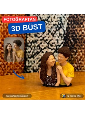 Makinafleo Kişiye Özel 3D 2 Kişilik Büst Figür (8cm)