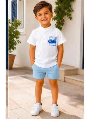 Veraura Lifestyle 2/10 Yaş Keten Tişört Denim Şort Çocuk Takımı