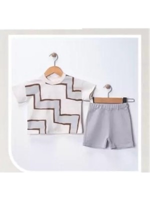 Veraura Lifestyle 6/18 Ay Geometrik Baskılı Oversize Bebek Takımı