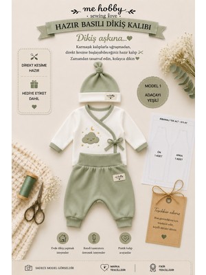 Me Hobby Sewing Love Zoi Hunı Sapkalı-Salvarlı Zıbın Takımı Bebek Giysi Kalıbı