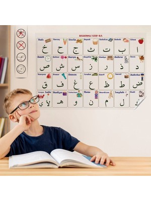 MiraLive 70X100 cm Statik Kağıt Elif-Ba Öğrenme Tahtası