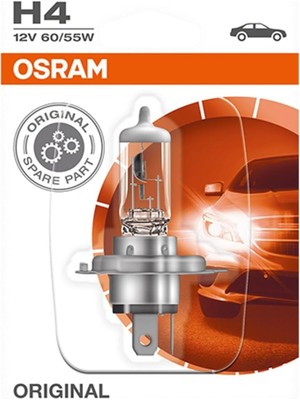Osram H4 Orijinal Halojen Far Ampulü, Tekli Paket 12V 60/55W, Tek Ampul Made In Germany