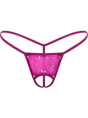 Fantezi Pembe Özel Ağı Açık Seksi Metalli String-Tanga BC1285