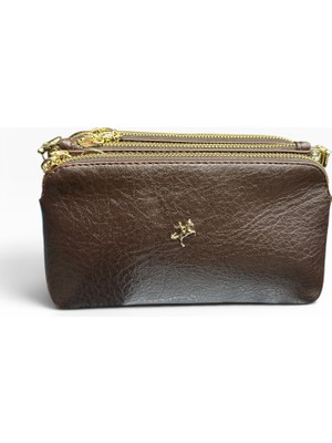 Nas Bag Mini Sade Çapraz Askılı Kadın Omuz Çantası Kahve