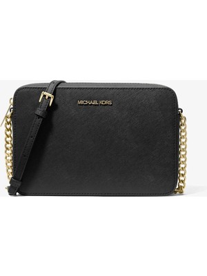 Michael Kors Kadın Jet Set Saffiano Deri Siyah Çapraz Omuz Çantası MK-35T8GTTC9L