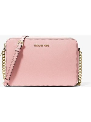 Michael Kors  Kadın Jet Set Saffiano Deri Pudra Pembe Çapraz Omuz Çantası MK-35T8GTTC9L