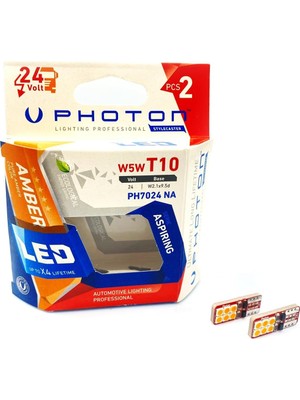 Ampul T10 W5W 24V 6+6 Amber LED Pht PH7024 Na