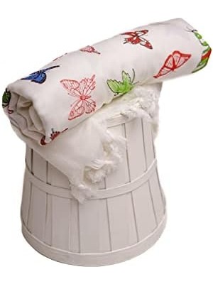 Türk Plaj Banyo Havlusu Hızlı Kuruyan Peştamal Seyahat Banyo Plaj Havuz Deniz Yüzme Spa Fitness Spor Salonu Için Havlu Peştamal Örtü %70 Bambu %30 Pamuk 190*90 cm Ince ve Büyük (Beyaz, Kelebek)