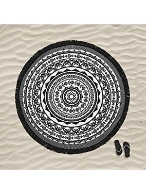Mandala 4 Yuvarlak Plaj Havlusu