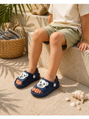 RS Riva Shoes Rıva Cub Lacivert Çocuk Terlik Kaymaz Taban Yazlık Bahçe Havuz Plaj Terliği
