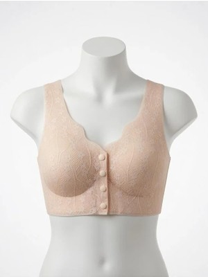 Ronson Ön Düğmeli Çiçek Desenli Rahat Dantelli Sütyen