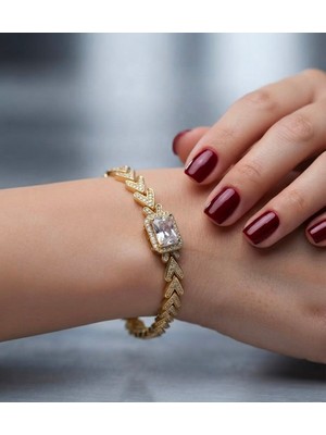Yonca Xuping Baget Kadın Gold Bileklik Xuping Kuyumcu Model 14K Altın Kaplama Bileklik Antialerjik Paslanmaz Baget Bileklik Künye