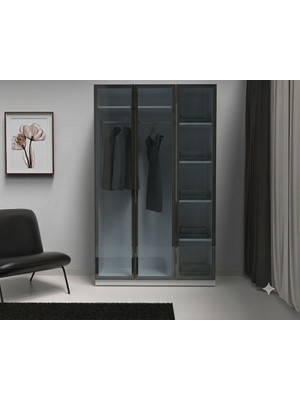 dolapmodellericom Cam Kapaklı Gardolap 3 Kapaklı Füme Içi Komple Mdf