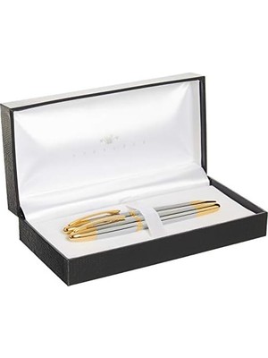 Yakestore Venüs Serisi 176DT Krom Gold Dolma Kalem+Tükenmez Kalem