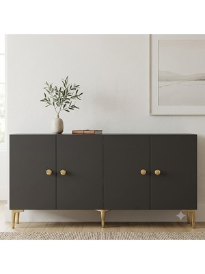 Ceneyra KA1817AG SİMPLE Konsol ve Tv Sehpası Antrasit-Gold 180cm