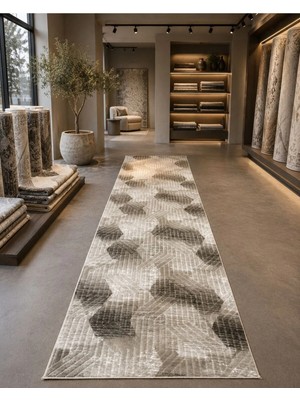 Plato Antiq Halı Vizon Modern Kaymaz Taban Salon Hol, Koridor Mutfak Yıkanabilir Jel Kesme Yolluk