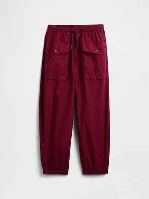 Gap Kız Çocuk Kırmızı Paraşüt Kargo Pull-On Pantolon