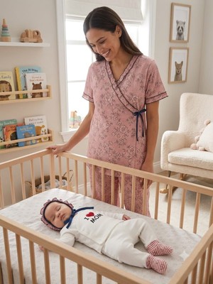Diamondstar BASKILI ANNE BEBEK LOHUSA SET 3 Ay Kız